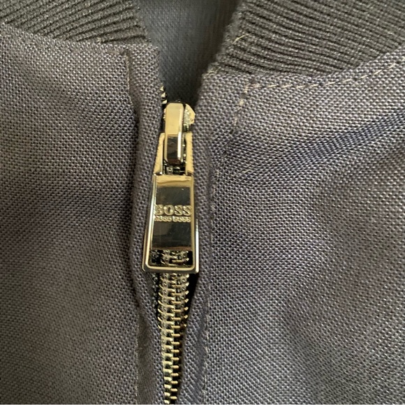 Hugo Boss Men’s Slim Fit Zip-up Jacket Size 42R Dark Blue - Picture 4 of 16